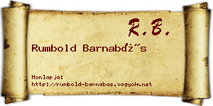 Rumbold Barnabás névjegykártya